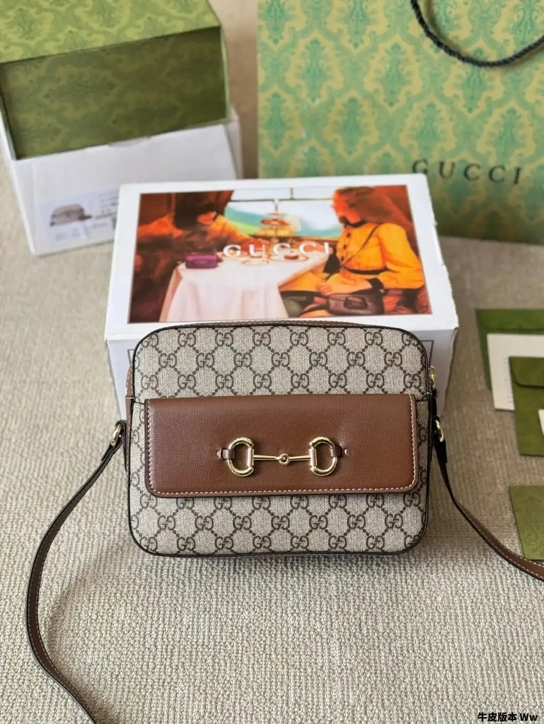 Gucci GG Supreme Horsebit Shoulder Bag, Gucci 1:1 rep bag from $61 · DHL from Guangzhou, China